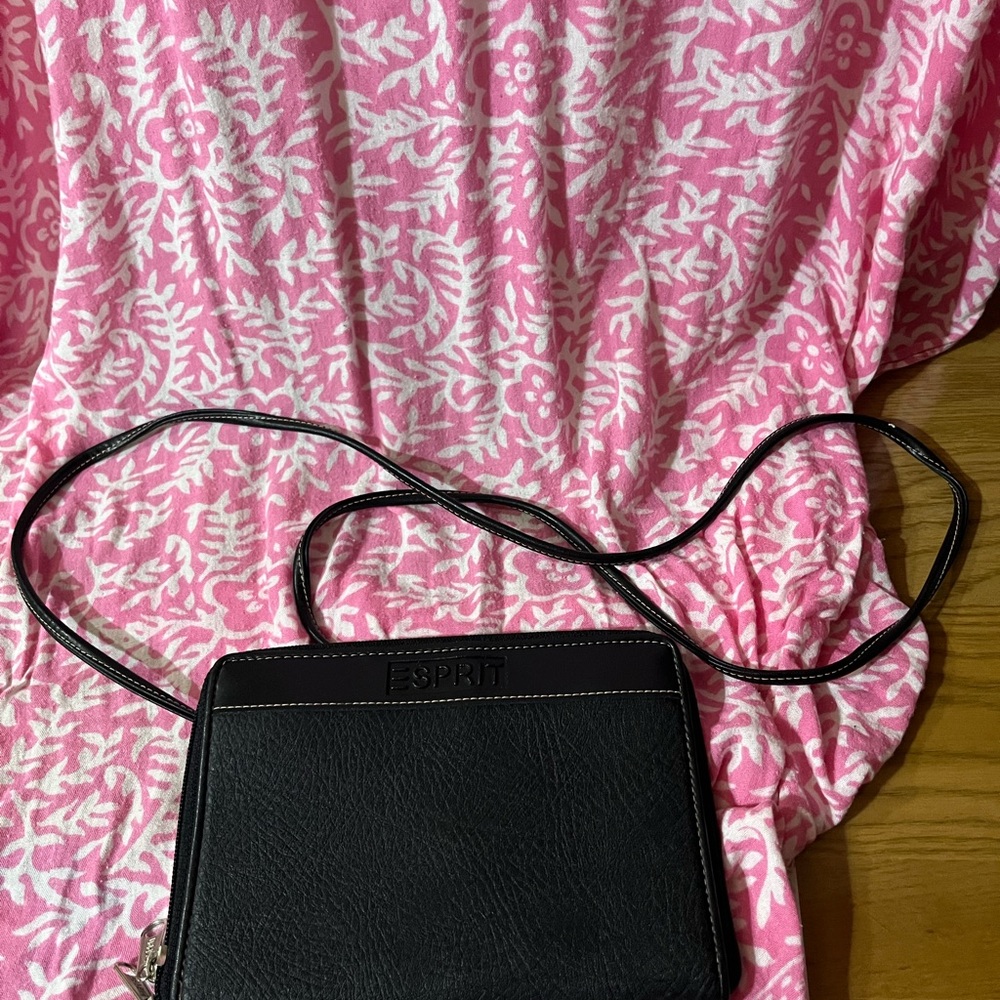Vintage Esprit Black Crossbody Bag with card holders